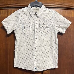 Cody James Kids' White Patterned Western Shirt with snaps